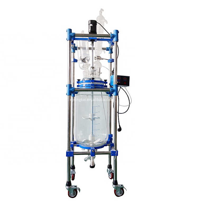 30l glass reactor Jacketed Glass Reactor 